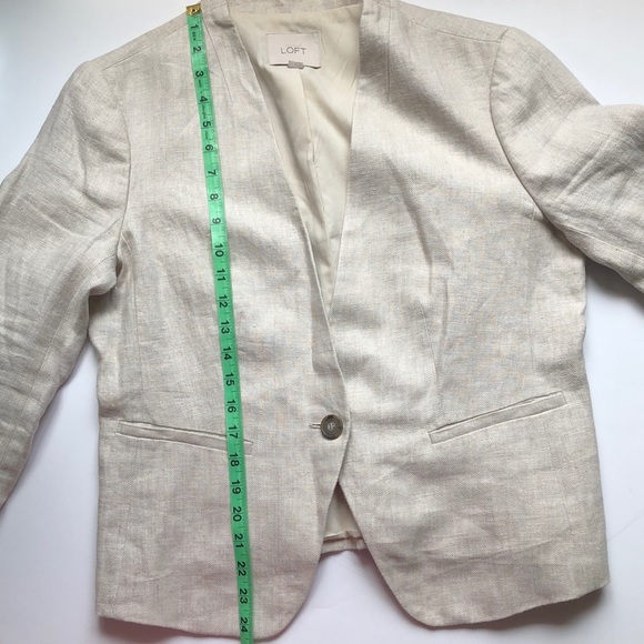 Anne Taylor LOFT Linen Collarless Jacket - Picture 13 of 14